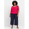 Jerseyhose SHEEGO "Große Größen", Damen, Gr. 54, Normalgrößen, blau (marine), Obermaterial: 95% Viskose, 5% Elasthan, casual, 3/4-Länge, Hosen, in legerer 3/4-Länge
