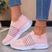 Cathalem Womens Casual Dress Shoes Size 8 Women Fly Woven Mesh Running Shoes Tennis Walking Women Shoes Casual Comfort Pink 9