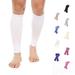 Doc Miller Calf Compression Sleeve Men and Women - 15-20mmHg Shin Splint Compression Sleeve Recover Varicose Veins Torn Calf and Pain Relief - 1 Pair Calf Sleeves White Color - X-Large Size