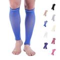 Doc Miller Calf Compression Sleeve Men and Women - 15-20mmHg Shin Splint Compression Sleeve Recover Varicose Veins Torn Calf and Pain Relief - 1 Pair Calf Sleeves Blue Color - X-Large Size