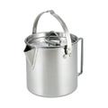 Suzicca Outdoor Stainless Steel Kettle Folding Handle Camping Hung Pot Portable Coffee Pot Picnic Cooker 1.2L Teapot Cooking Accessory