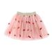 IROINNID Toddler Girls Tutu Skirts Cute Party Dance Skirts Strawberry Print Net Yarn Skirts Children Girls Tulle Princess Dressy Skirt Clearance Under 10$