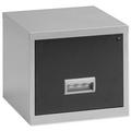 Pierre Henry 099071 A4 Steel Lockable 1 Drawer Filing Cabinet - Silver/Black
