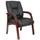 Black Caresoft Viny Guest Chair Cherry Wood Finsh and Padded Arms