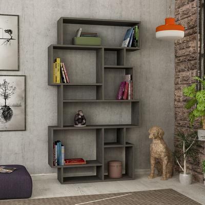 Karmato Modernes Bücherregal Display Unit Dunkel Kaffee Eiche Effekt Hoch 168.5cm - Dark Coffee Image