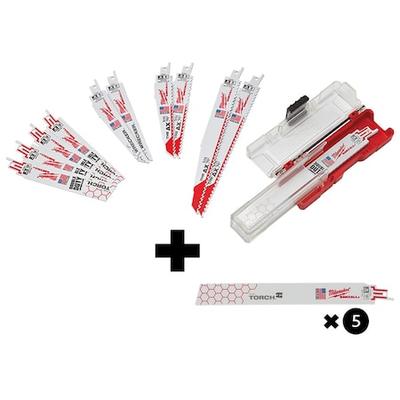 MILWAUKEE TOOL 49-22-1129, 48-00-5788 SAWZALL SET,DEMO,12PC,w/18T9LG TORCH 5PK