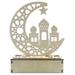 RABBITH Ramadan Eid Mubarak Home Decoration Moon Castle LED Light Wooden Ornament DIY