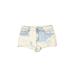 Forever 21 Denim Shorts: Tan Acid Wash Print Bottoms - Women's Size 28