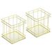 Uxcell Wire Metal Pen Holder Pencil Holder Pen Cup Organizer Container Makeup Brush Holder Square Golden 2 Pack