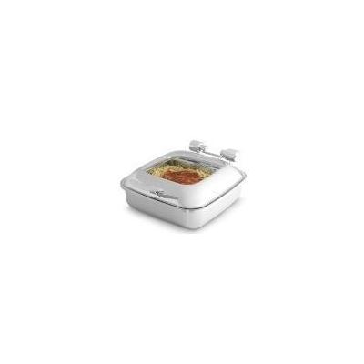Vollrath 46134 6-qt Square Glass Top Chafer with Cover & Stainless Food Pan