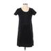 Gap Casual Dress - Shift Scoop Neck Short sleeves: Black Print Dresses - Women's Size 2