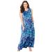 Plus Size Women's Morning to Midnight Maxi Dress (With Pockets) by Catherines in Deep Grape Sketched Floral (Size 3X)