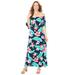 Plus Size Women's Meadow Crest Maxi Dress by Catherines in Navy Tropical Floral (Size 3X)