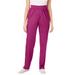 Plus Size Women's Classic Straight-Leg Scrub Pant by Comfort Choice in Raspberry (Size 2X)