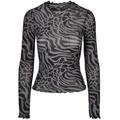 Langarmshirt URBAN CLASSICS "Damen Ladies AOP Mesh Turtleneck Longsleeve" Gr. 5XL, grau (asphalt, black) Damen Shirts Jersey