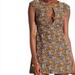 Free People Dresses | Free People Olive Green Floral Mini Dress - Size Xs | Color: Blue/Green | Size: Xs