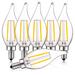 Luxrite 4 Watt (40 Watt Equivalent), CA11 LED, Dimmable Light Bulb, E12/Candelabra Base, Glass | 4.1 H x 1.3 W in | Wayfair LR21575-6PK