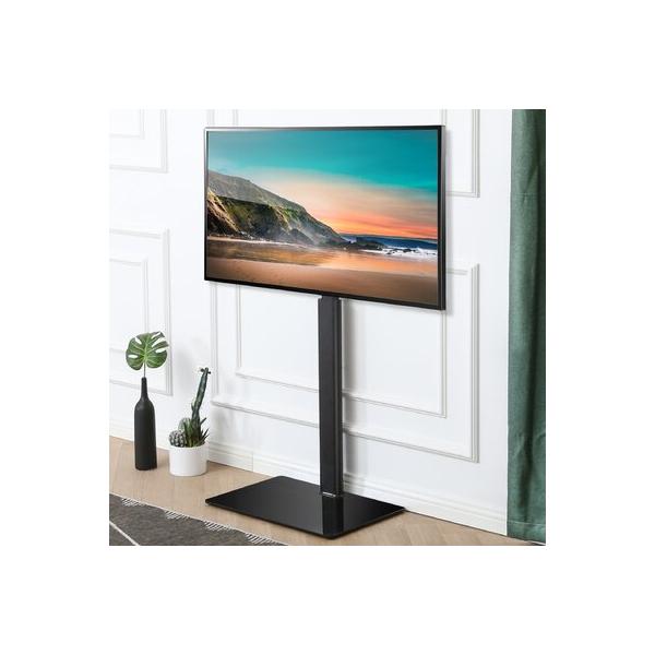 fitueyes-tv-foor-stand-base-w--swivel-mount-height-adjustable-for-32-to-60-inch-tv,-white-in-black-|-48.8-h-x-21.6-w-in-|-wayfair-f02t106002gb/