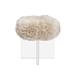 Interlude Jules Plastic Accent Stool Fur/Upholstered/Plastic in Brown | 17 H x 16 W x 16 D in | Wayfair 178112