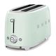 Smeg TSF02PGUS 50's Retro Style Aesthetic 4 Slice Toaster, Pastel Green