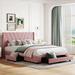 Latitude Run® Daleb Queen Storage Platform Bed w/ 3 Drawers Upholstered/Linen in Pink | 41 H x 66 W x 85.75 D in | Wayfair
