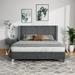 House of Hampton® Upholstered 2 Piece Bedroom Set Platform Bed & Nightstand w/ Button Tufted Upholstered in Gray | 52 H x 81.7 W x 87.5 D in | Wayfair