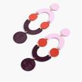 J. Crew Jewelry | J Crew Enamel Circle Earrings | Color: Pink/Purple | Size: Os
