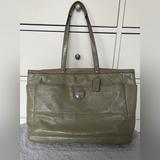 Coach Bags | Coach Signature Patent Leather Large Diaper Tote Bag | Gray | Color: Gray | Size: Large Tote Bag