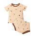 Qufokar Big Girls Sweat Tops Daddy Is Home 3M-24M Boys Moon Girls Shorts T-Shirt Star Sun Tops Ribbed Sleeve Short Outfits Baby Printed Girls Outfits&Set