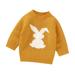 Qufokar Oversized Sweaters for Baby Fleece Zippe Cat Hoodie Autumn Winter Warm Outfits Baby Girl Boy Cute Long Sleeve Knitted Rabbit Pattern Sweater Pullover Tops