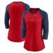 Women's Nike Red/Navy Boston Red Sox Next Up Tri-Blend Raglan 3/4-Sleeve T-Shirt