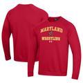 Men's Under Armour Red Maryland Terrapins Wrestling All Day Arch Fleece Pullover Sweatshirt