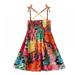 AJZIOJIRO Little Girl s Girl Off-Shoulder Dress Boho Front Sleeveless Flared Short Dress