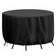 RICHIE Round Garden Furniture Covers Waterproof, Large Round Garden Table Cover 300x90cm, Heavy Duty 420D Outdoor Round Table Cover Windproof, Anti-UV Circular Furniture Covers Patio Set Cover Black