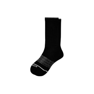 Men's Merino Wool Blend Calf Socks - Black - Large - Bombas