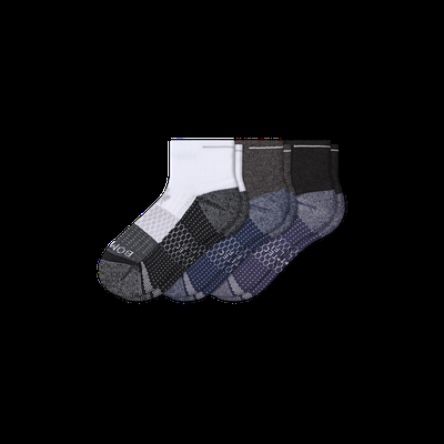 Women's Golf Quarter Sock 3-Pack - White Grey Black Mix - Small - Bombas