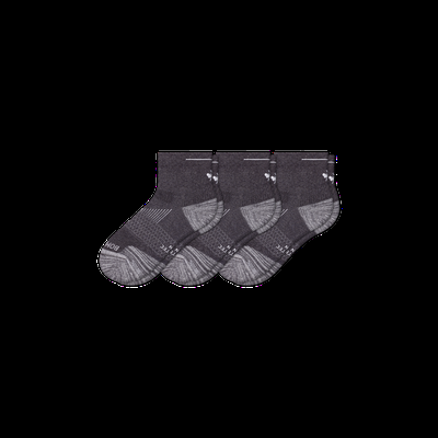 Women's Running Quarter Sock 3-Pack - Charcoal Bee - Large - Bombas
