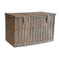 Arthur Cameron Extra Large Natural Wicker Storage Basket Trunk Chest (Extra Large, Light Grey)