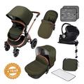 Ickle Bubba Stomp V4 i-Size Travel System With ISOFIX Base - Woodland Bronze