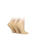 3 Pair Natural Cotton Rich Shoeliners Ladies Medium/Large - SOCKSHOP