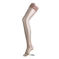 1 Pair Powder Shelina 12 Denier Ultra Transparent Hold Ups With Shimmer Ladies Large - Falke