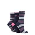 Ladies 3 Pair Jeep Performance Full Cushion Striped Boot Socks Navy / Rose / Cream 4-8 Ladies