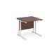 Office Desk | 800mm Rectangular Desk With Cantilever Leg | Walnut Tops With White Frames | 800mm Depth | Maestro 25