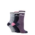 Ladies 3 Pair Jeep Performance Full Cushion Boot Socks Navy / Rose / Cream 4-8 Ladies