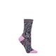 Ladies 1 Pair Thought Ellianna Organic Cotton Floral Socks Aubergine Purple 4-7