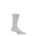 Mens 1 Pair Burlington Lord Plain Cotton Socks Grey 6.5-11 Mens