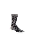 Mens 1 Pair Thought Grady Patterned Wool Socks Mid Grey Marle 7-11