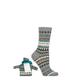 Ladies 1 Pair Thought Dannie Organic Cotton Christmas Jumper Gift Bagged Socks Grey Marle 4-7