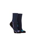 1000 Mile 2 Pair Repreve Trail Socks Navy Lilac 6-8.5 Ladies