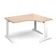 Office Desk | Right Hand Corner Desk 1400mm | Beech Top With White Frame | 1200mm Depth | TR10 TDER14WB